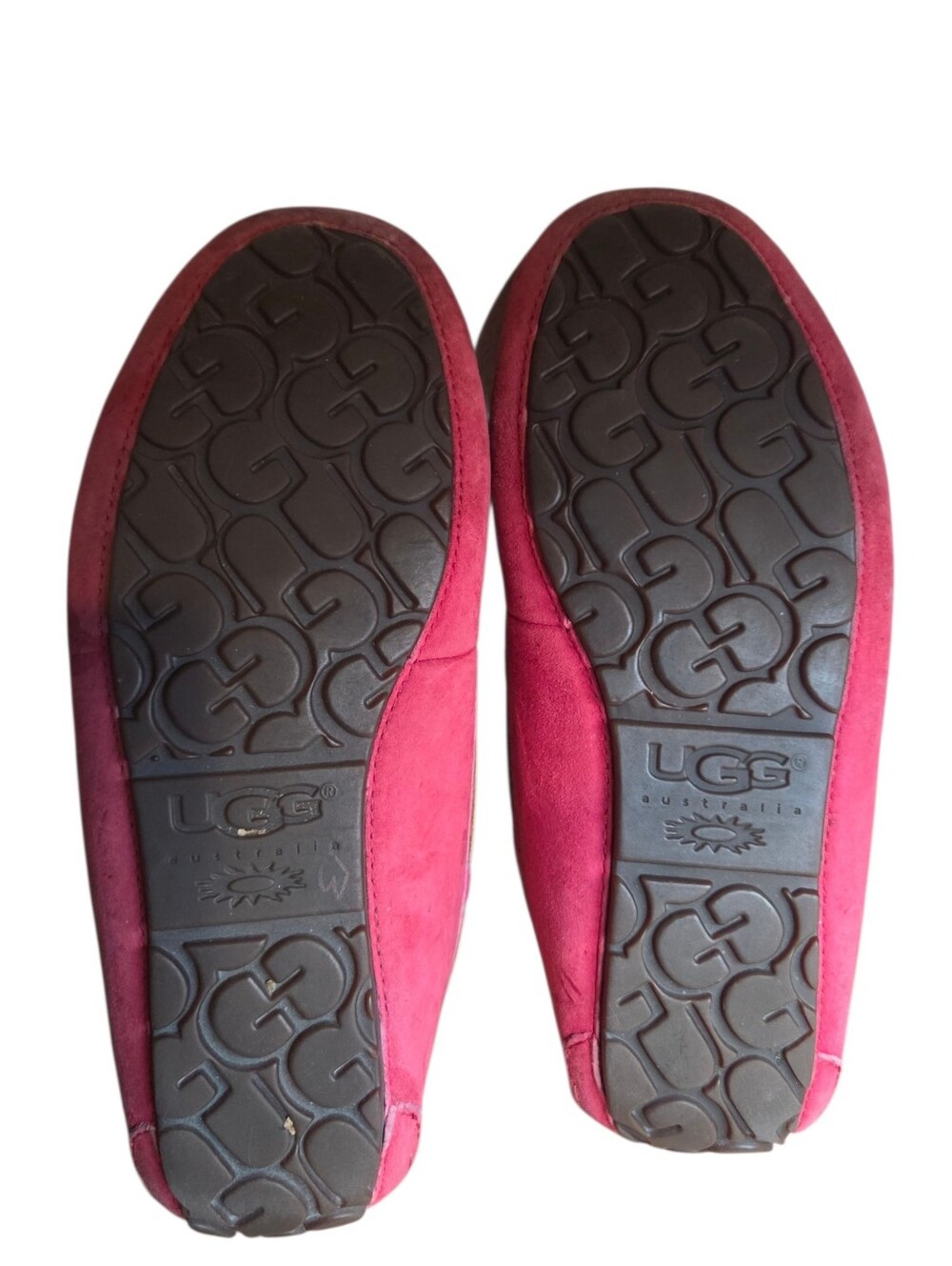 UGG Women's Dakota Moccasin Water Resistant Suede Size 10 Red Slip On - Picture 6 of 8